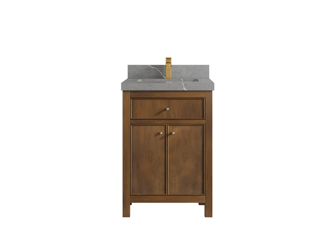 Chicago Teak 24 in. W x 22 in. D Single Sink Bathroom Vanity