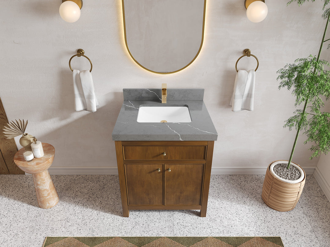 Chicago Teak 30 in. W x 22 in. D Single Sink Bathroom Vanity
