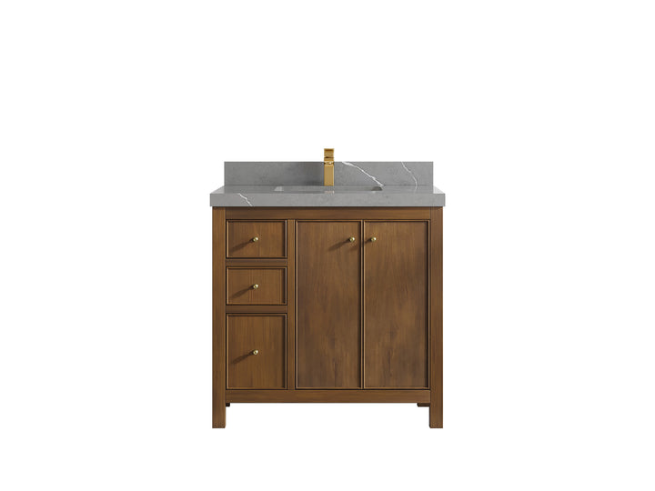 Chicago Teak 36 in. W x 22 in. D Center Sink Bathroom Vanity - photo 33