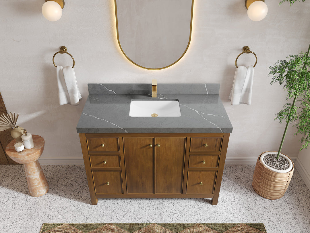 Chicago Teak 48 in. W x 22 in. D Single Sink Bathroom Vanity