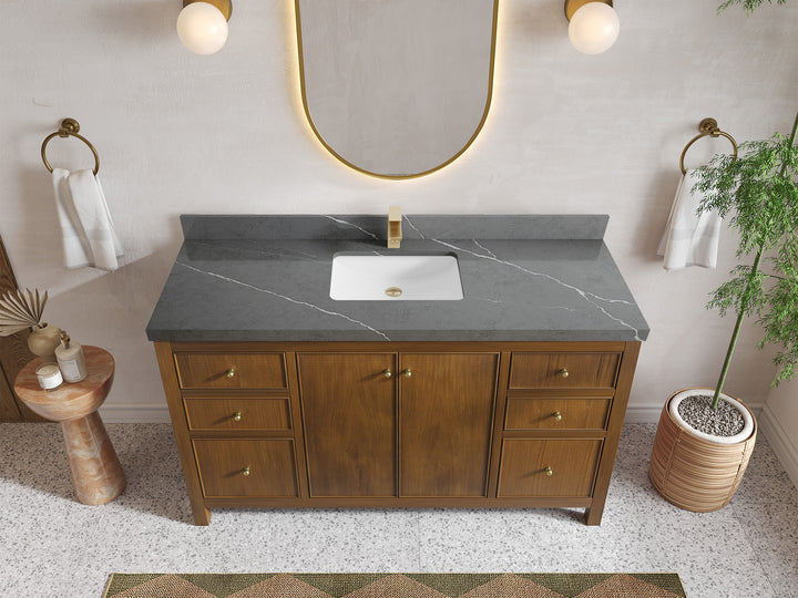 Chicago Teak 60 in. W x 22 in. D Single Sink Bathroom Vanity - photo 32
