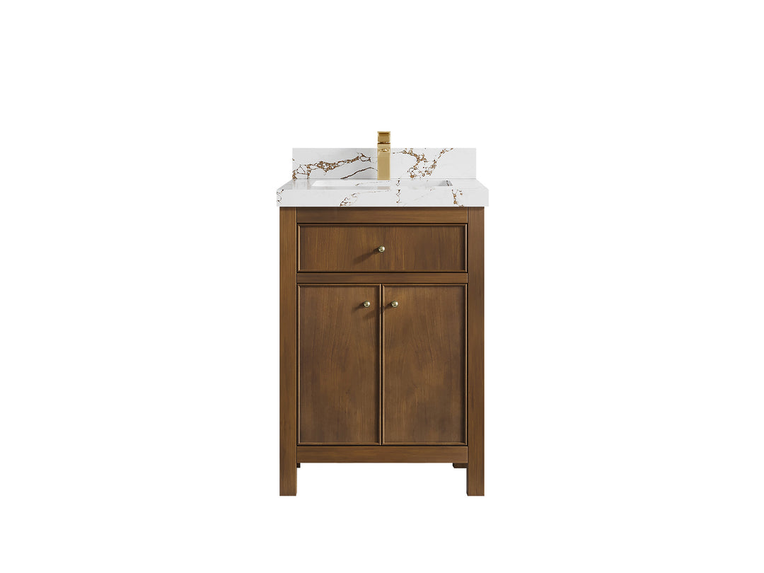 Chicago Teak 24 in. W x 22 in. D Single Sink Bathroom Vanity