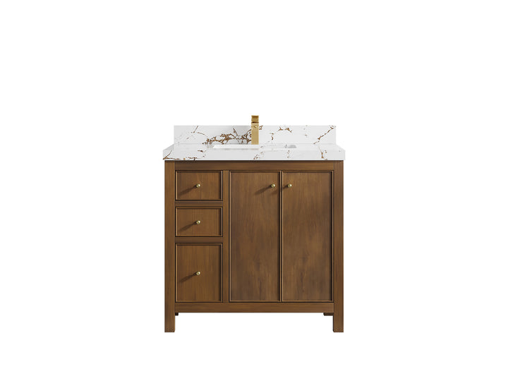 Chicago Teak 36 in. W x 22 in. D Center Sink Bathroom Vanity - photo 35
