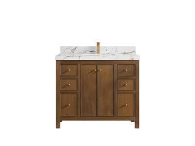 Chicago Teak 42 in. W x 22 in. D Single Sink Bathroom Vanity