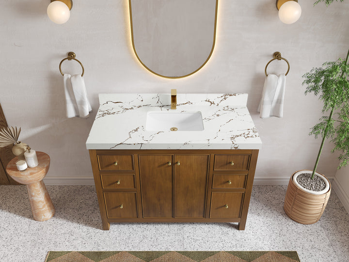 Chicago Teak 48 in. W x 22 in. D Single Sink Bathroom Vanity - photo 34