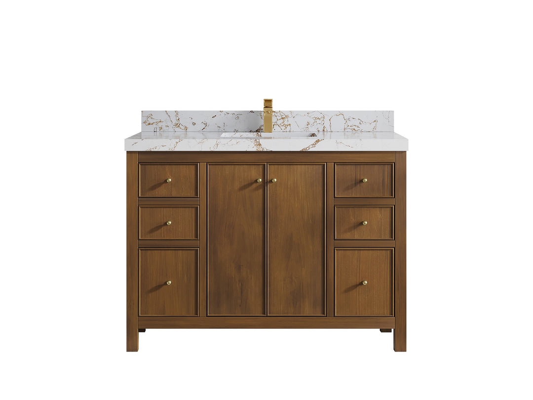 Chicago Teak 48 in. W x 22 in. D Single Sink Bathroom Vanity