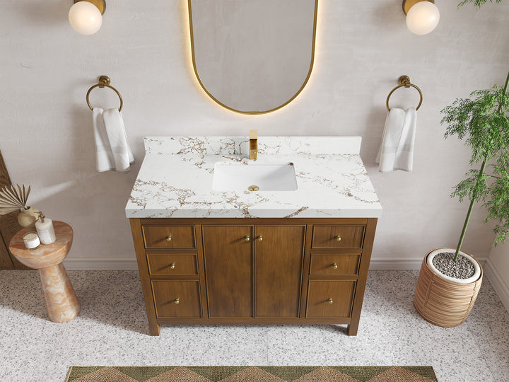Chicago Teak 48 in. W x 22 in. D Single Sink Bathroom Vanity - photo 36