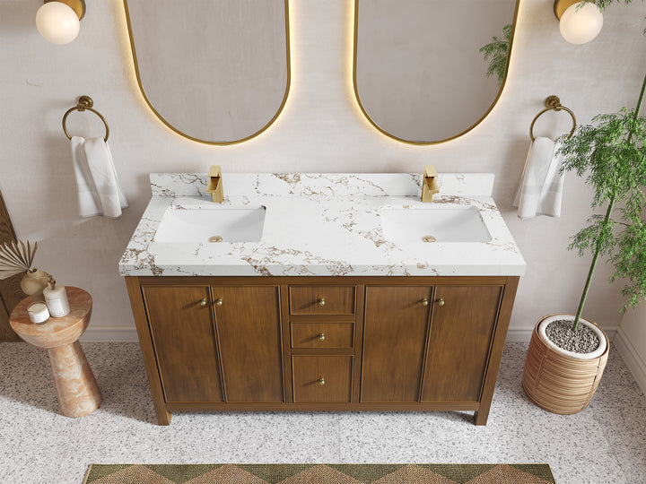 Chicago Teak 60 in. W x 22 in. D Double Sink Bathroom Vanity - photo 36
