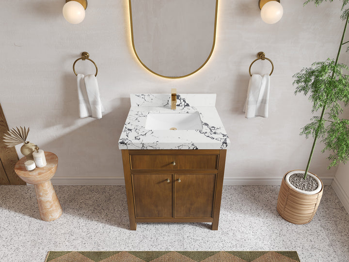 Chicago Teak 30 in. W x 22 in. D Single Sink Bathroom Vanity - photo 40