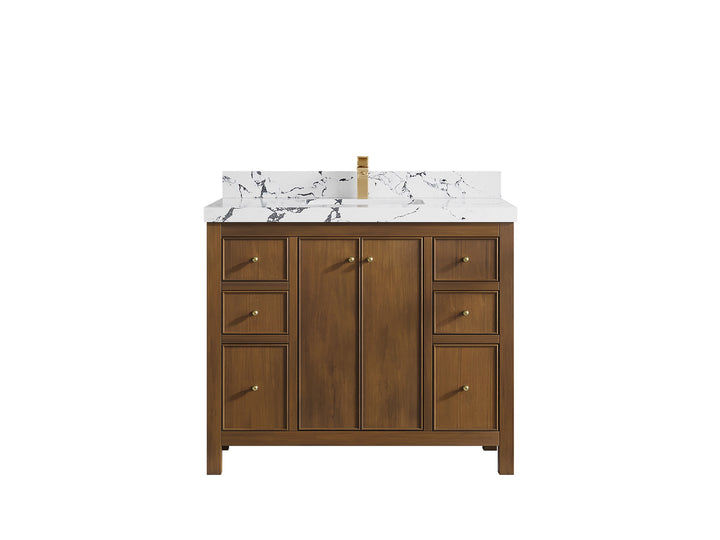 Chicago Teak 42 in. W x 22 in. D Single Sink Bathroom Vanity - photo 39