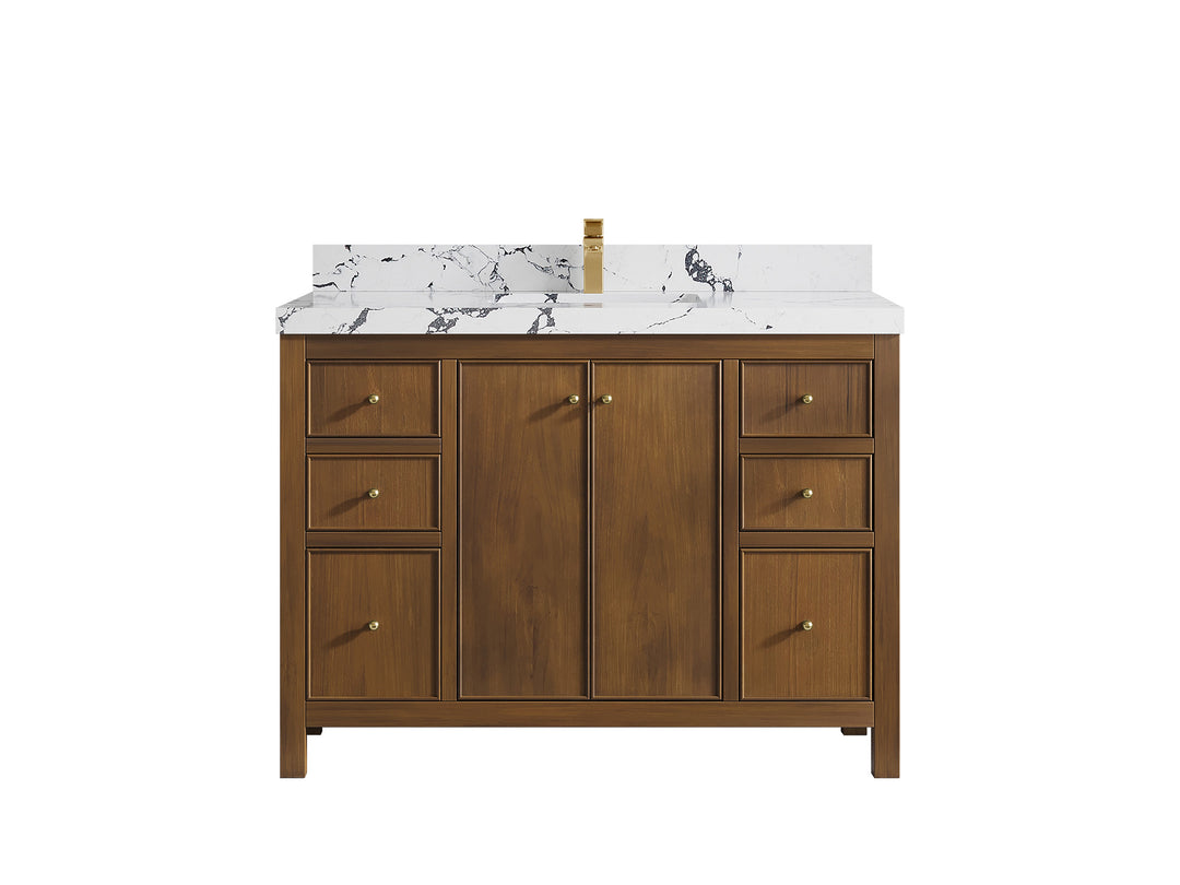 Chicago Teak 48 in. W x 22 in. D Single Sink Bathroom Vanity
