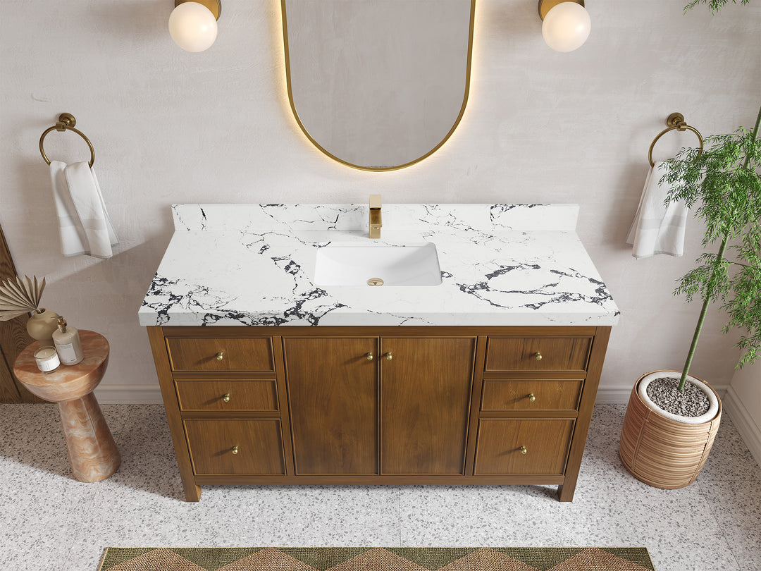 Chicago Teak 60 in. W x 22 in. D Single Sink Bathroom Vanity