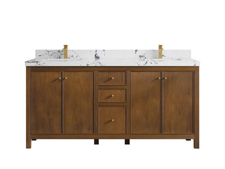 Chicago Teak 72 in. W x 22 in. D Double Sink Bathroom Vanity - photo 39