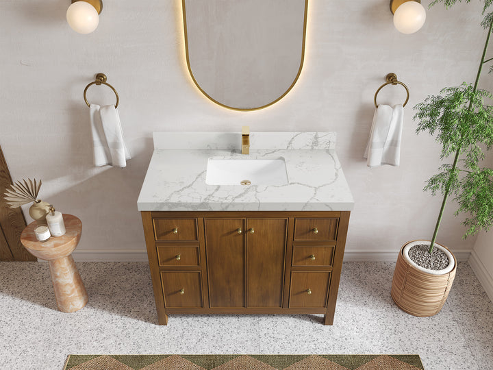Chicago Teak 42 in. W x 22 in. D Single Sink Bathroom Vanity - photo 40