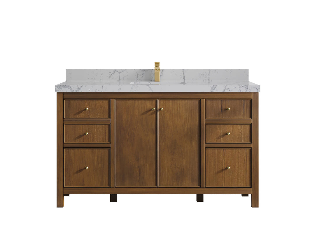 Chicago Teak 60 in. W x 22 in. D Single Sink Bathroom Vanity