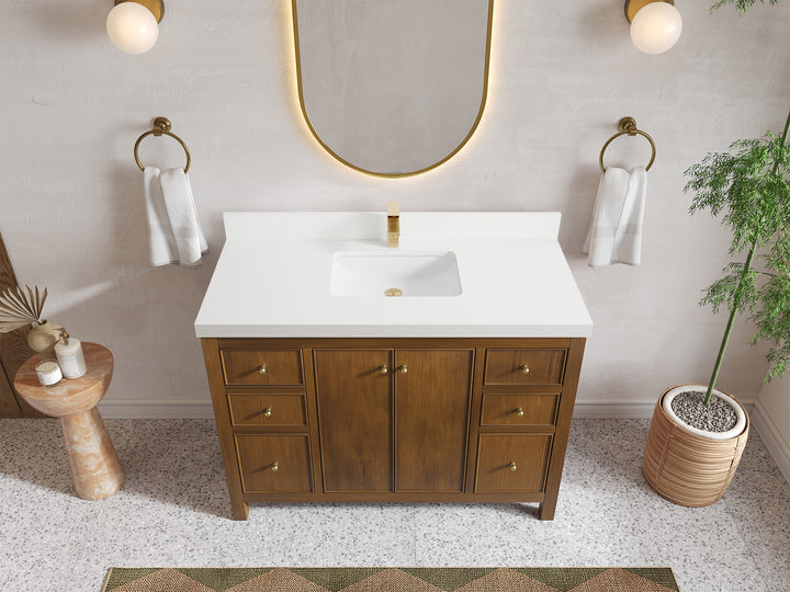 Chicago Teak 48 in. W x 22 in. D Single Sink Bathroom Vanity - photo 42