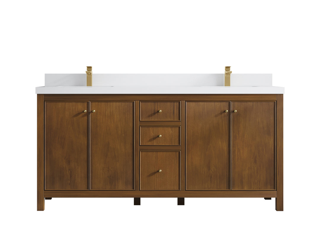 Chicago Teak 72 in. W x 22 in. D Double Sink Bathroom Vanity