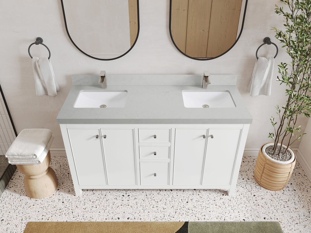 Chicago 60 in. W x 22 in. D Double Sink Bathroom Vanity
