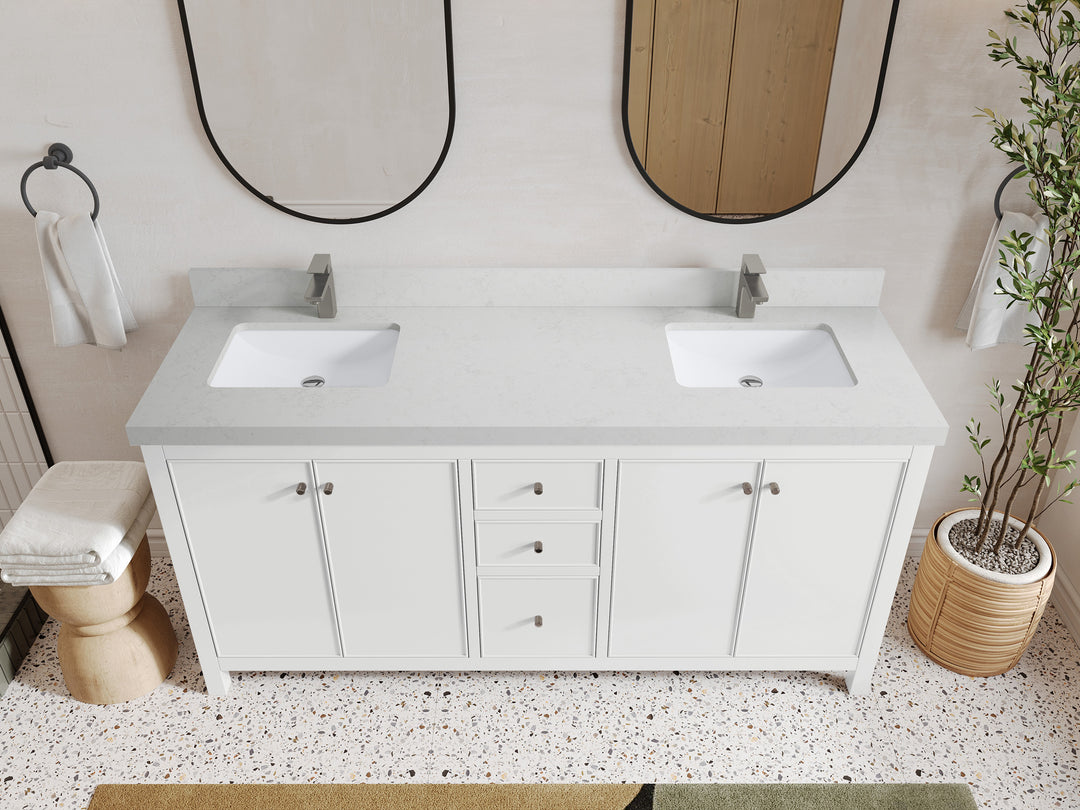 Chicago 72 in. W x 22 in. D Double Sink Bathroom Vanity
