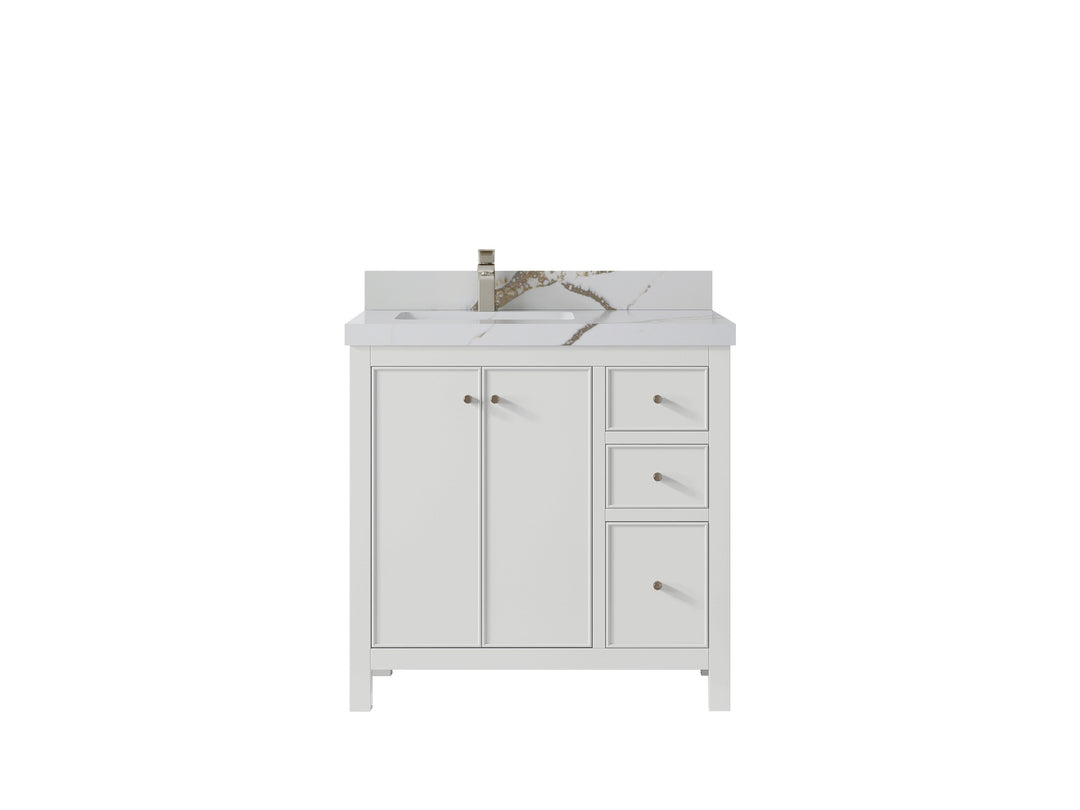 Chicago 36 in. W x 22 in. D Left Offset Sink Bathroom Vanity