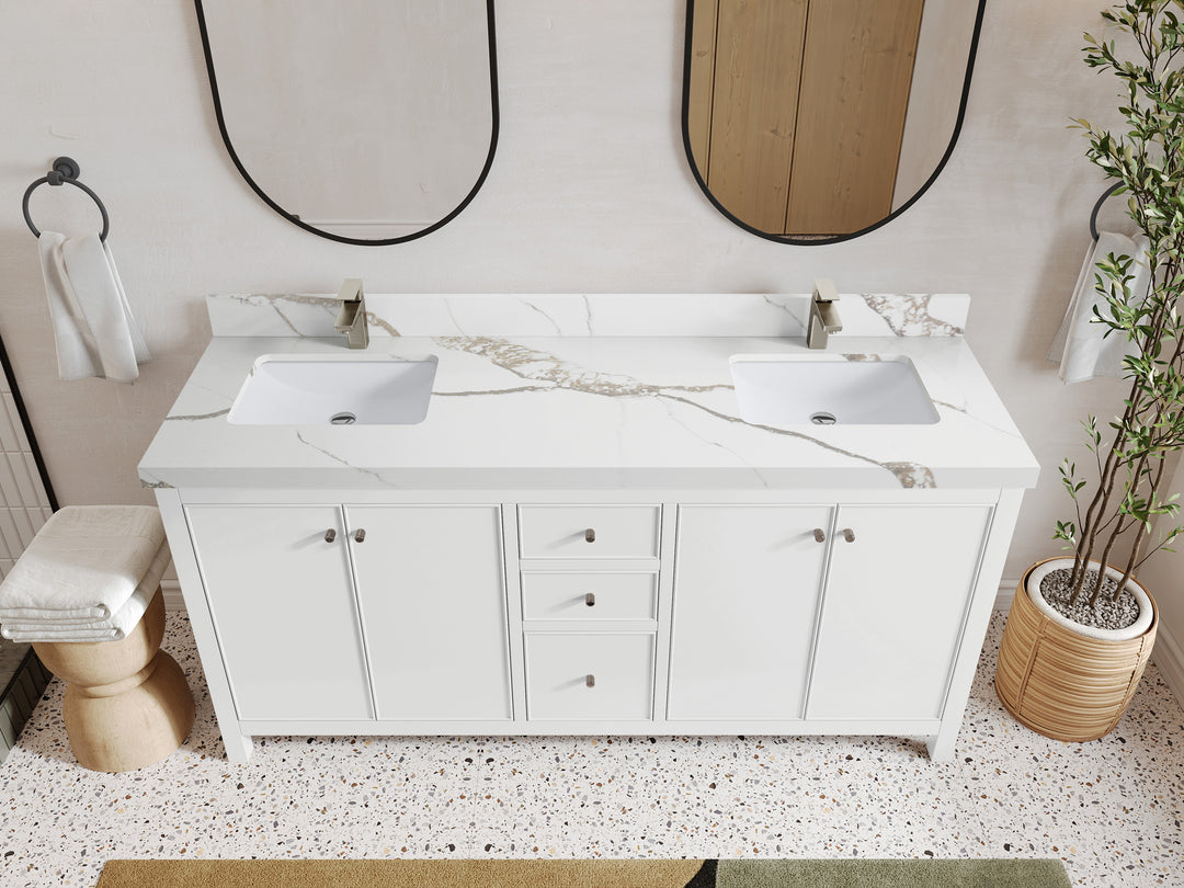 Chicago 72 in. W x 22 in. D Double Sink Bathroom Vanity