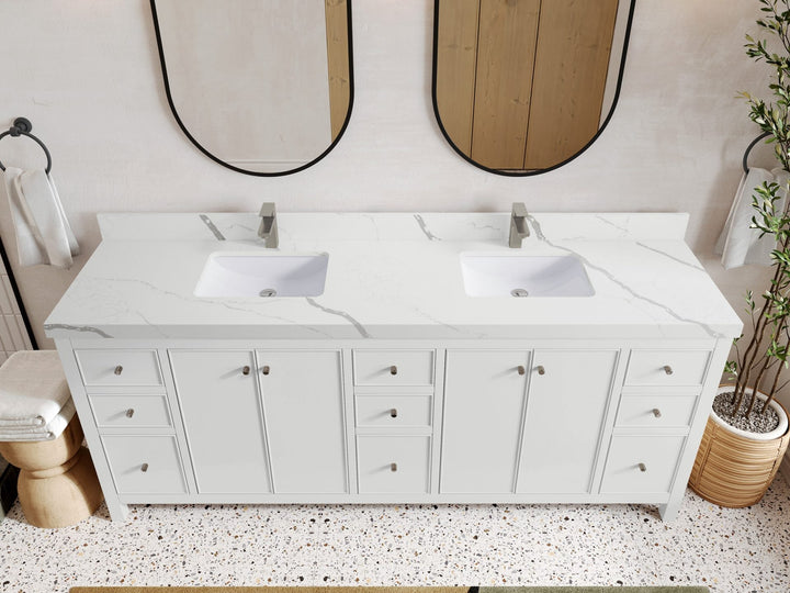 Chicago 84 in. W x 22 in. D Double Sink Bathroom Vanity - photo 12