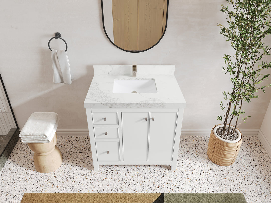 Chicago 36 in. W x 22 in. D Center Sink Bathroom Vanity