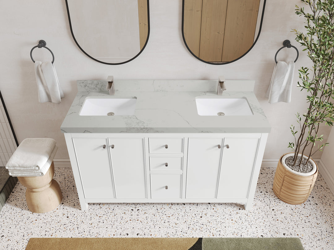 Chicago 60 in. W x 22 in. D Double Sink Bathroom Vanity