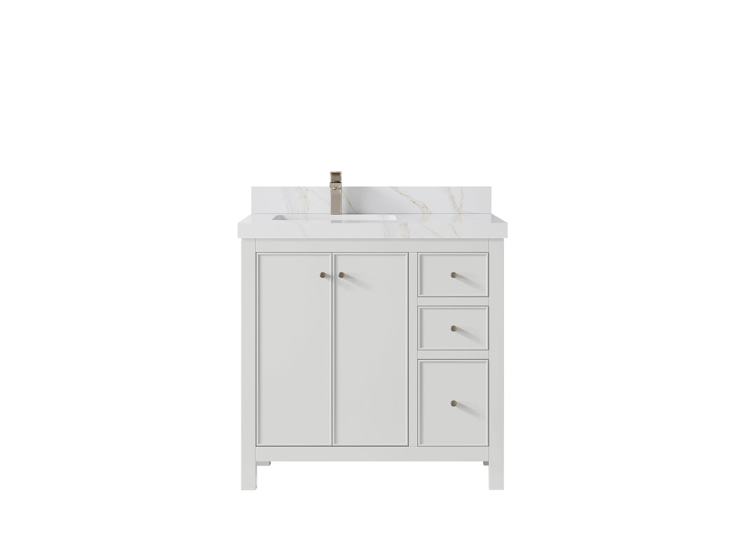 Chicago 36 in. W x 22 in. D Left Offset Sink Bathroom Vanity
