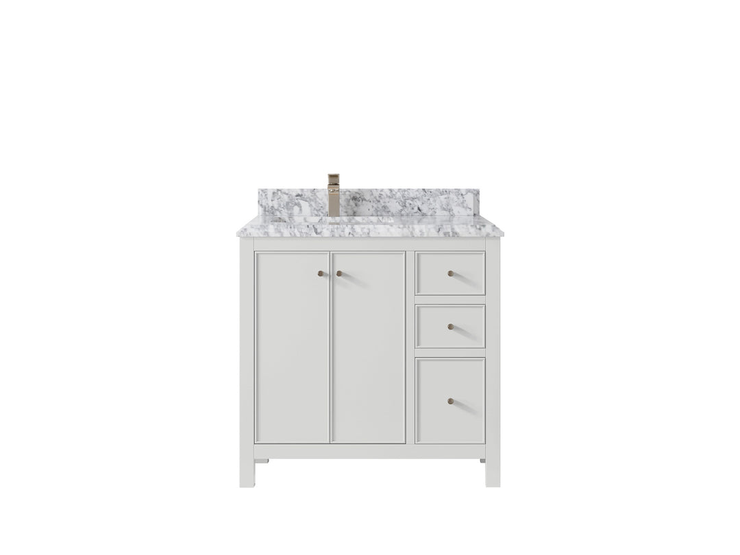 Chicago 36 in. W x 22 in. D Left Offset Sink Bathroom Vanity
