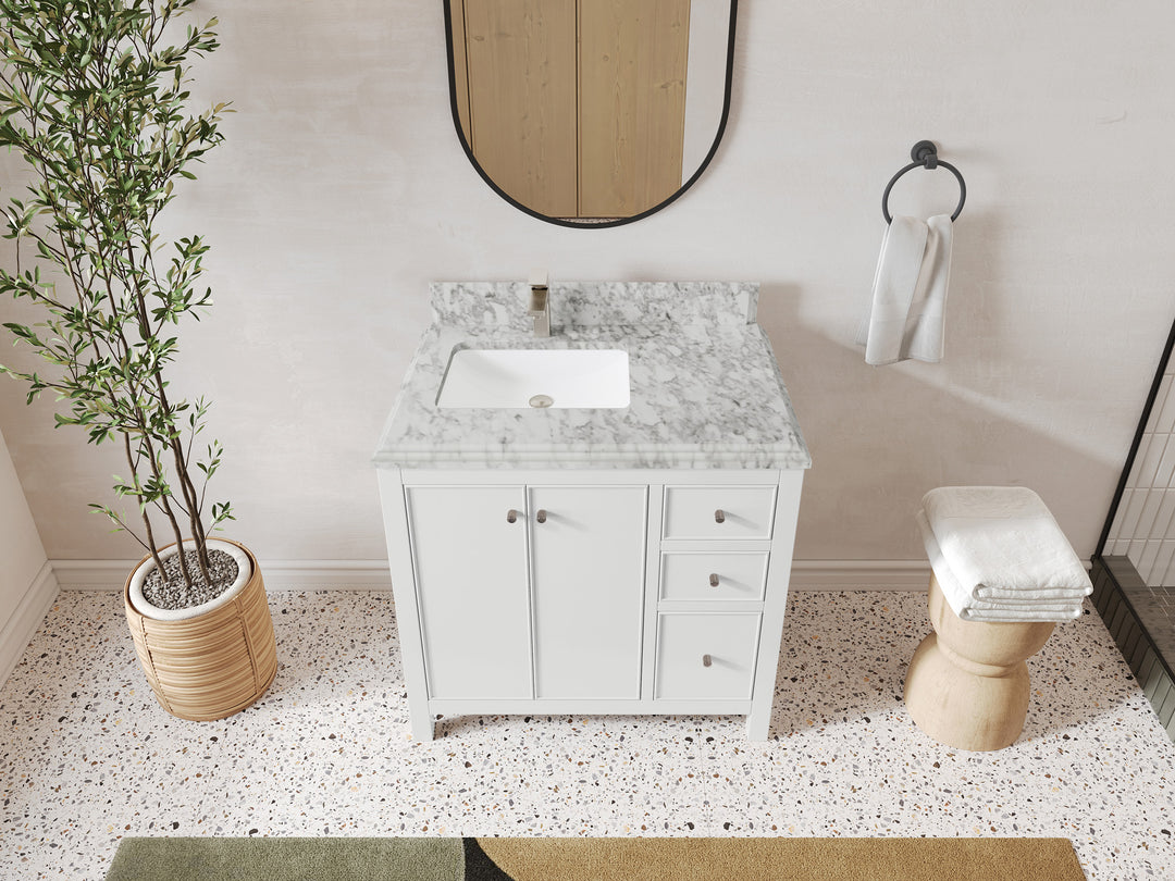 Chicago 36 in. W x 22 in. D Left Offset Sink Bathroom Vanity