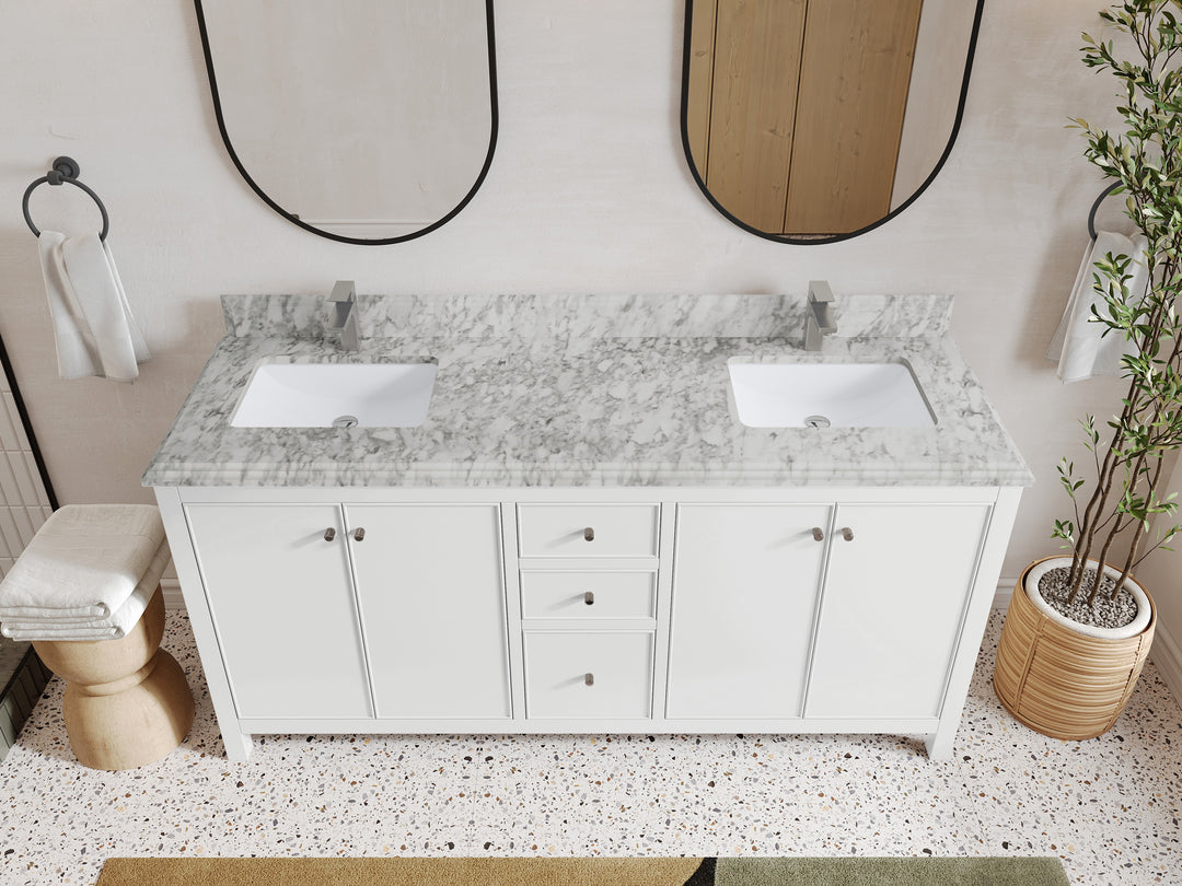 Chicago 72 in. W x 22 in. D Double Sink Bathroom Vanity