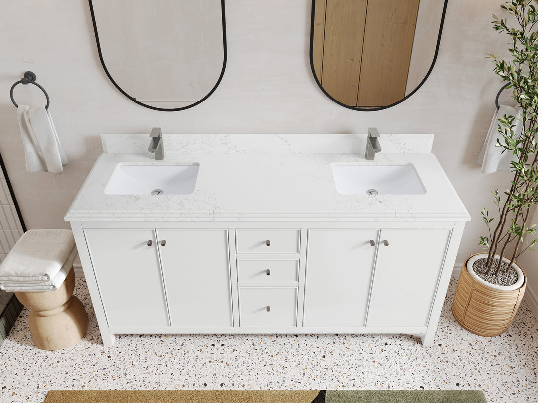 Chicago 72 in. W x 22 in. D Double Sink Bathroom Vanity
