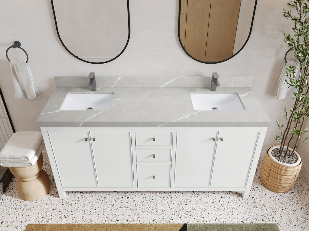 Chicago 72 in. W x 22 in. D Double Sink Bathroom Vanity