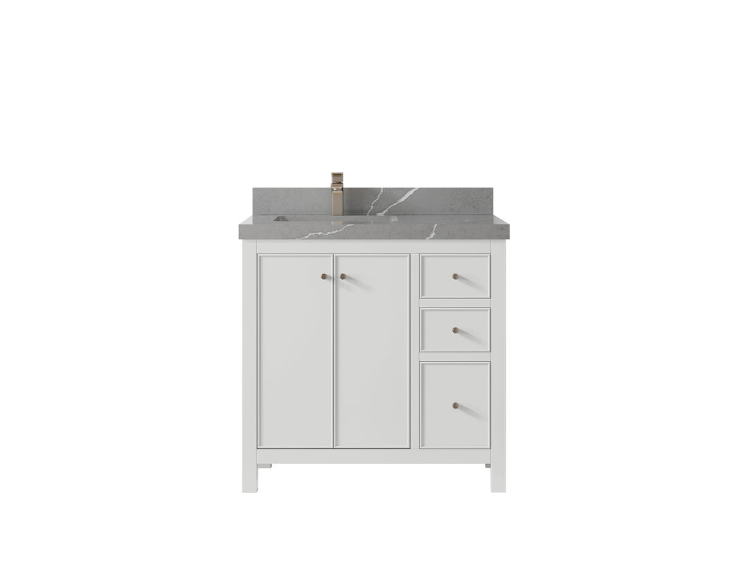 Chicago 36 in. W x 22 in. D Left Offset Sink Bathroom Vanity
