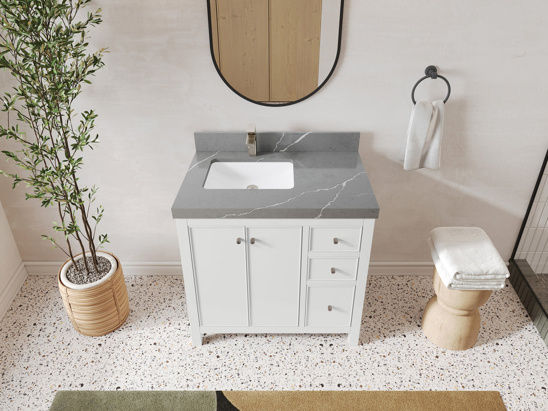 Chicago 36 in. W x 22 in. D Left Offset Sink Bathroom Vanity