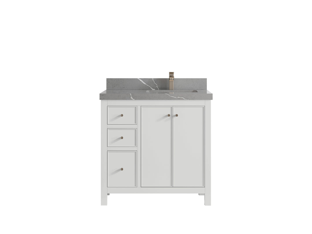 Chicago 36 in. W x 22 in. D Right Offset Sink Bathroom Vanity