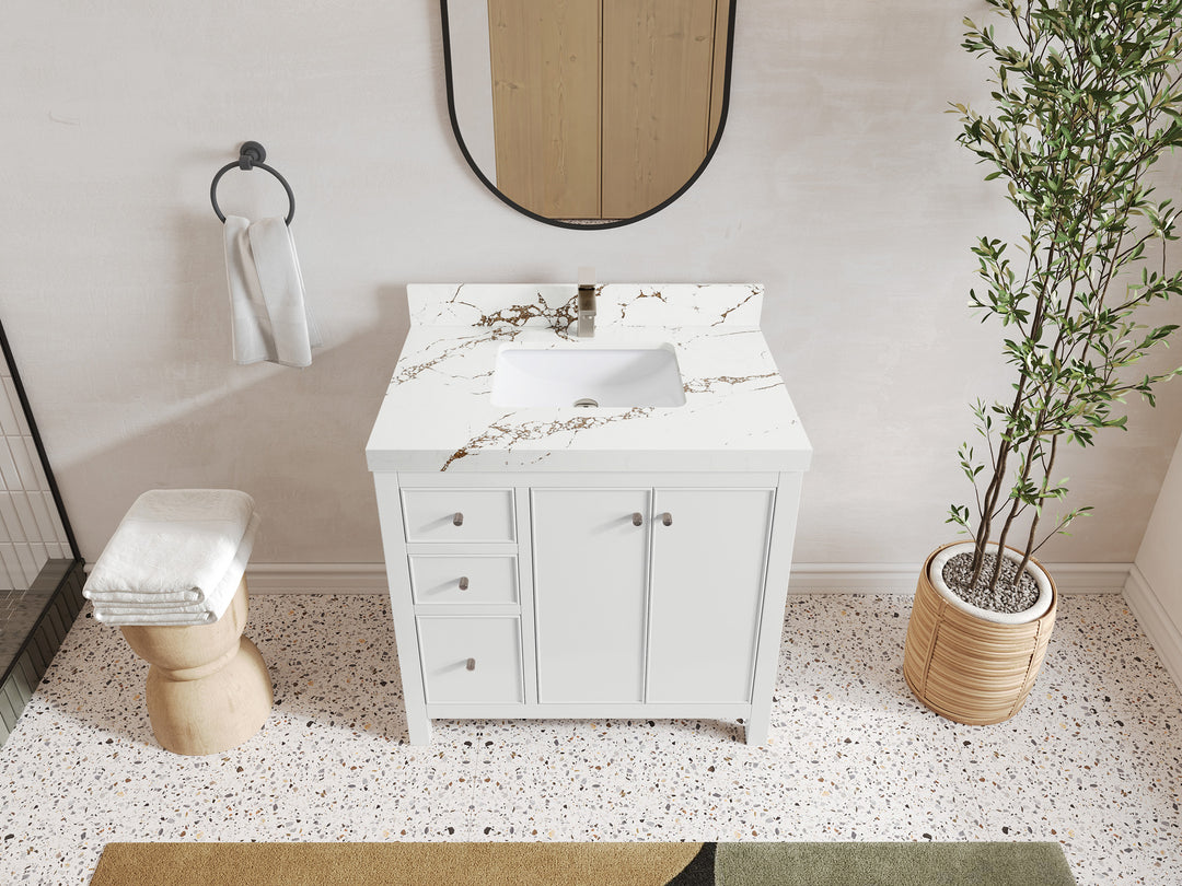 Chicago 36 in. W x 22 in. D Center Sink Bathroom Vanity