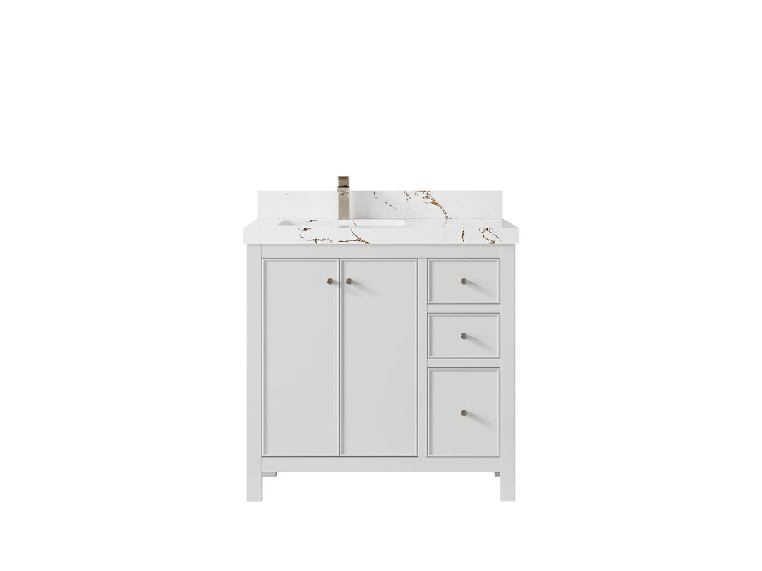 Chicago 36 in. W x 22 in. D Left Offset Sink Bathroom Vanity