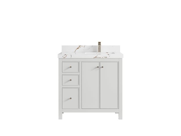 Chicago 36 in. W x 22 in. D Right Offset Sink Bathroom Vanity - photo 36