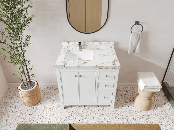 Chicago 36 in. W x 22 in. D Left Offset Sink Bathroom Vanity - photo 38