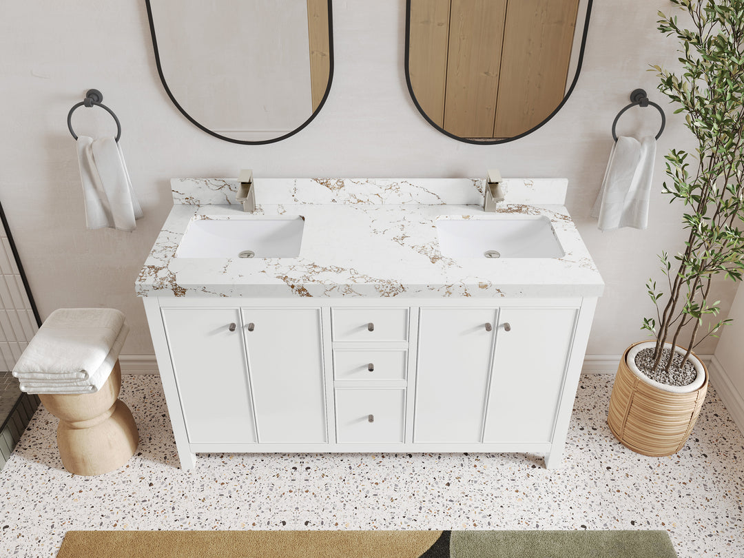 Chicago 60 in. W x 22 in. D Double Sink Bathroom Vanity