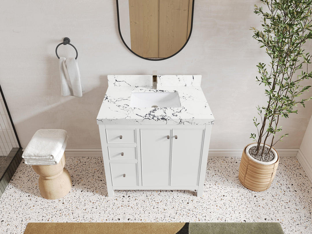 Chicago 36 in. W x 22 in. D Center Sink Bathroom Vanity