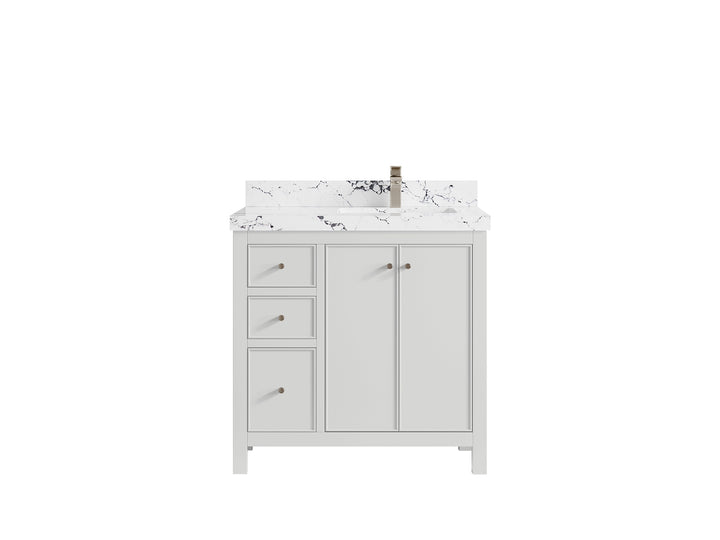 Chicago 36 in. W x 22 in. D Right Offset Sink Bathroom Vanity - photo 40