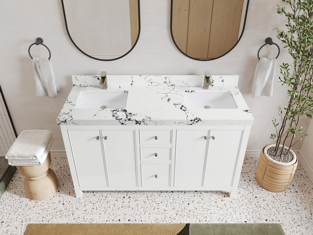 Chicago 60 in. W x 22 in. D Double Sink Bathroom Vanity