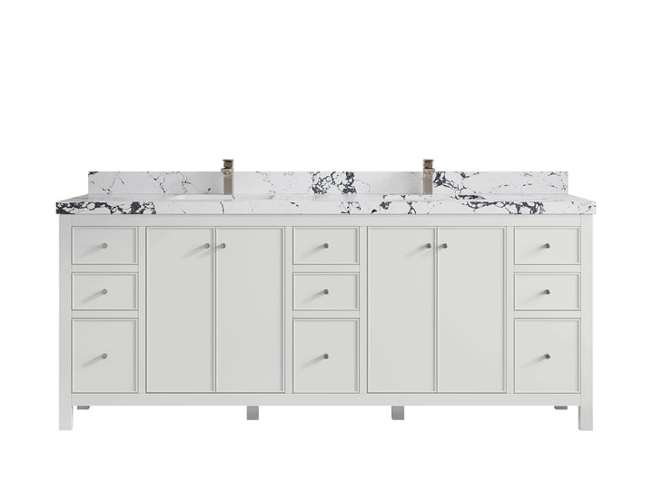Chicago 84 in. W x 22 in. D Double Sink Bathroom Vanity - photo 39