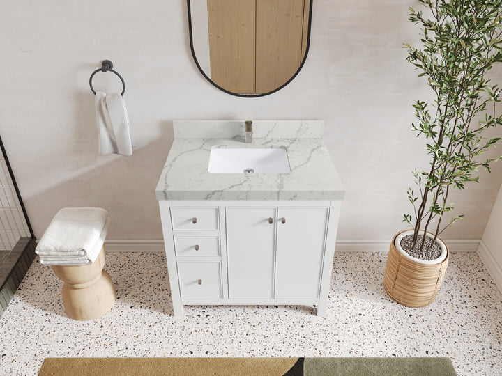 Chicago 36 in. W x 22 in. D Center Sink Bathroom Vanity - photo 42