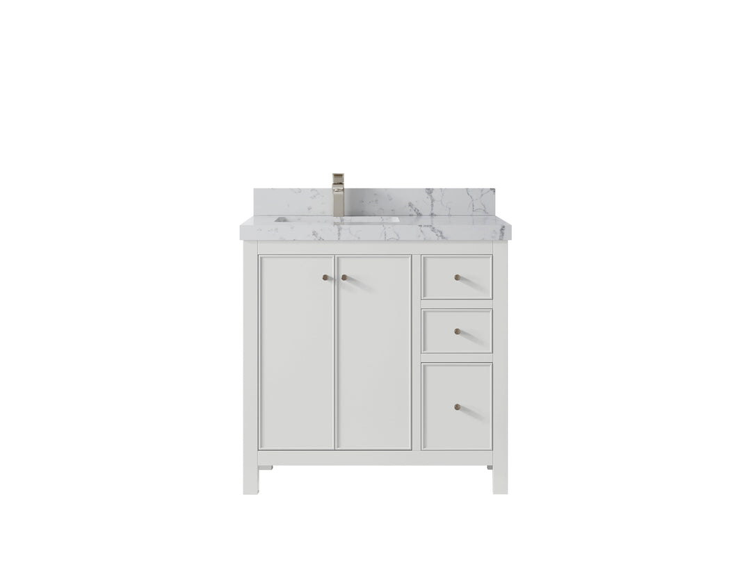 Chicago 36 in. W x 22 in. D Left Offset Sink Bathroom Vanity