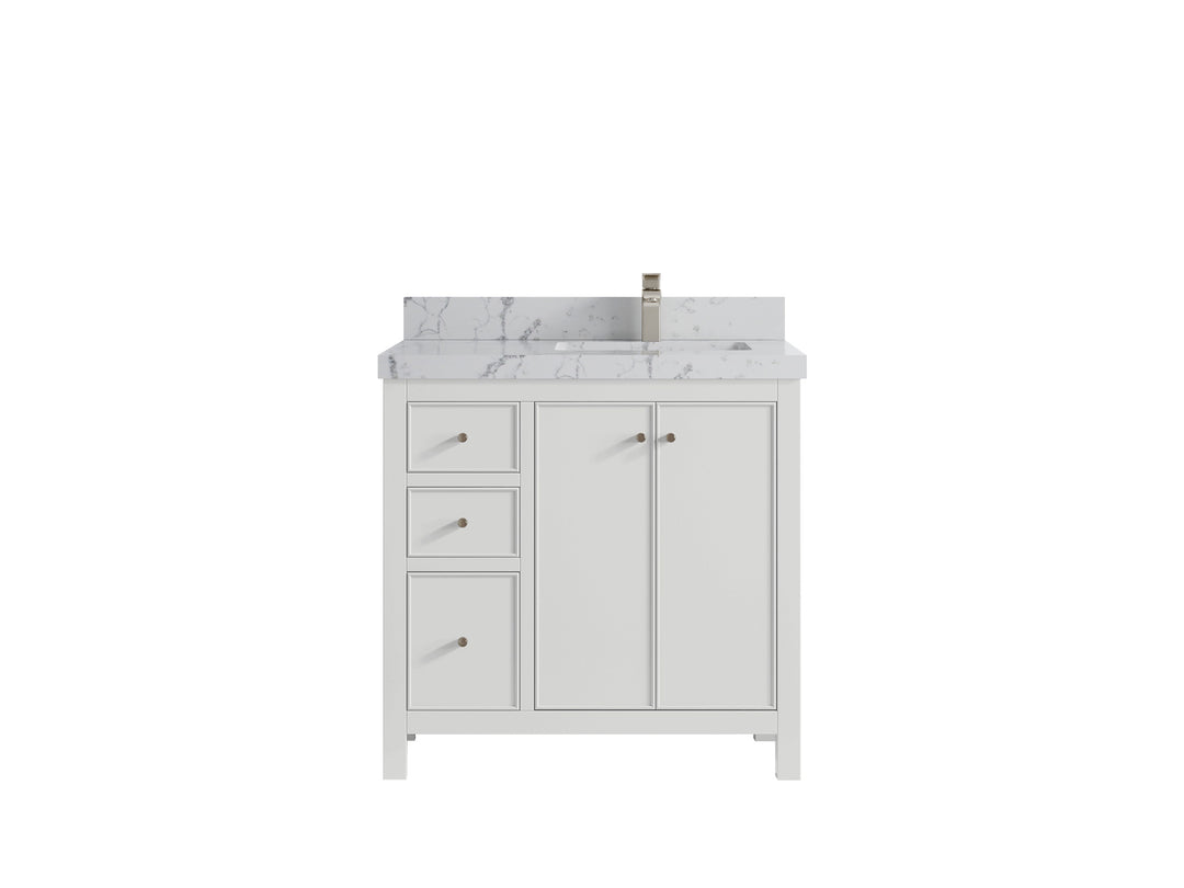 Chicago 36 in. W x 22 in. D Right Offset Sink Bathroom Vanity