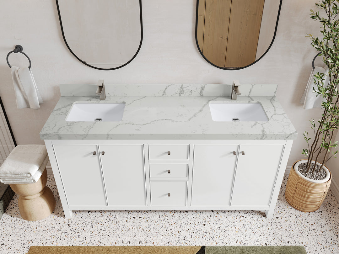 Chicago 72 in. W x 22 in. D Double Sink Bathroom Vanity